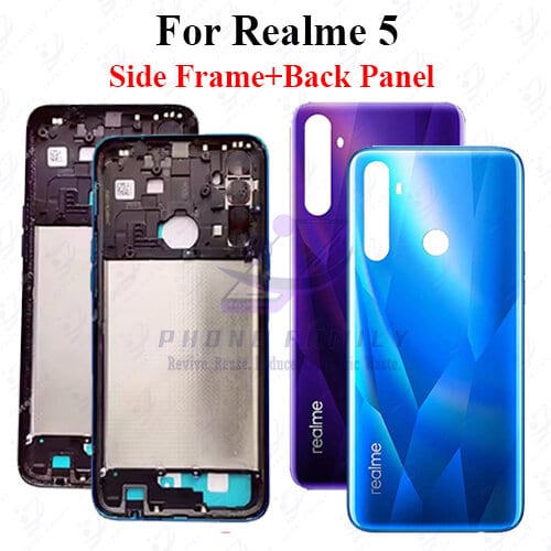 For Realme 5 Full Body Housing ( Side Frame + Back Panel Without Camera Glass )