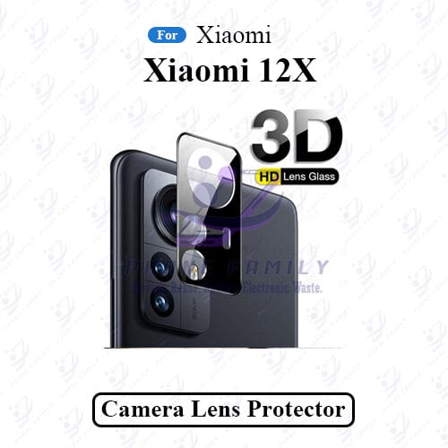 3D Camera Glass Lens Cover Tempered Glass Protector for Xiaomi 12X | Full Camera Coverage I 3D Lens Shield I Oil Resistant