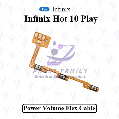For Infinix Hot 10 Play Volume Power Flex Cable On Off Power Volume Switch Side Button Flex Ribbon Repair Parts
