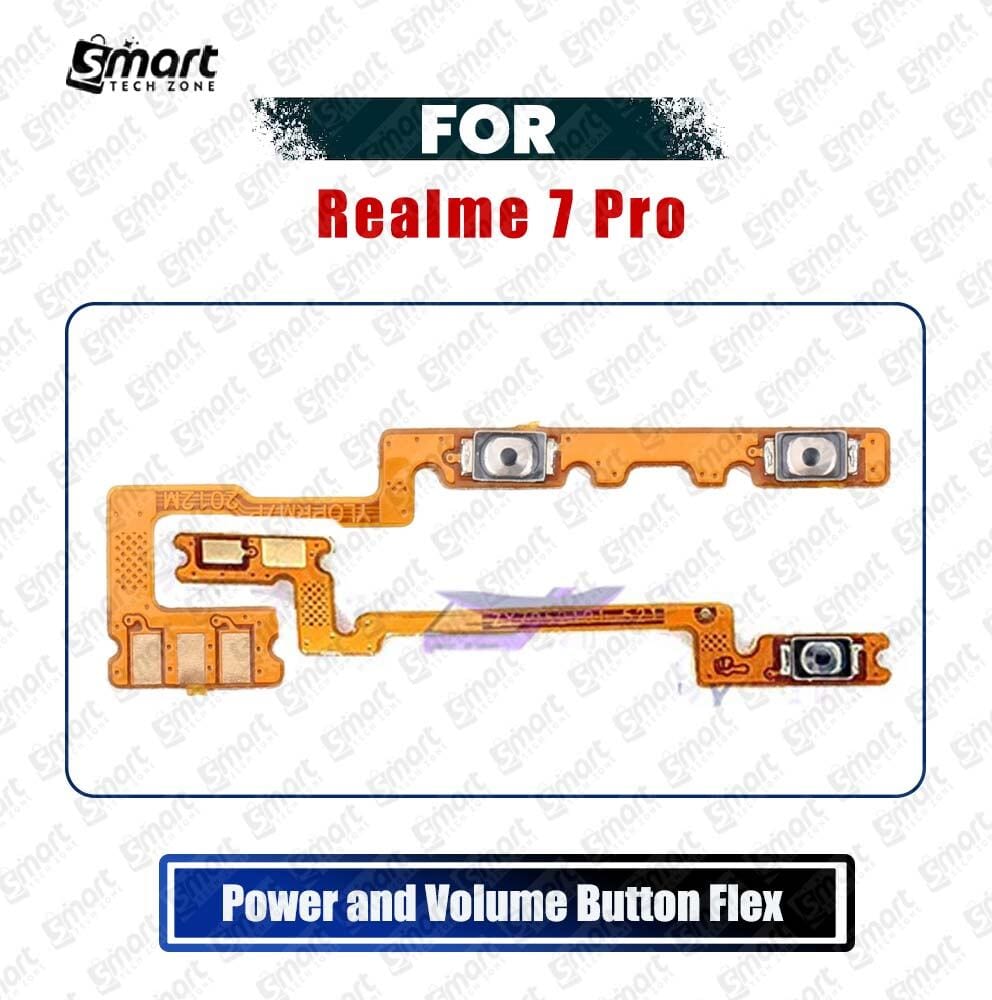For Oppo Realme 7 Pro Volume Power Flex Cable On Off Power Volume Switch Side Button Flex Ribbon Repair Parts
