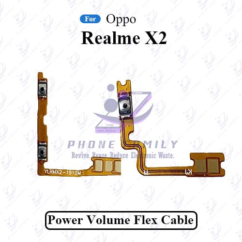 For Oppo Realme X2 Volume Power Flex Cable On Off Power Volume Switch Side Button Flex Ribbon Repair Parts