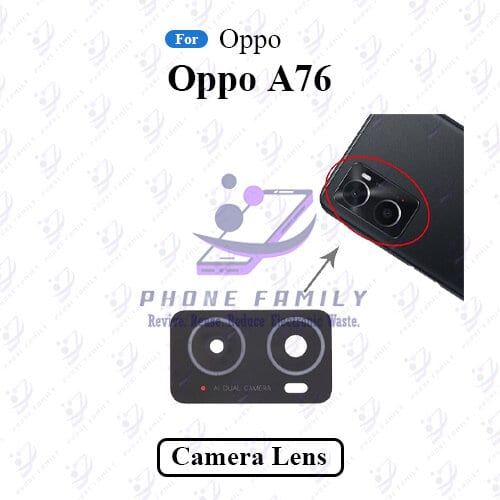 For Oppo A76 Camera Main Glass Lens  Replacement Part (Not Tempered Camera Glass Protector)