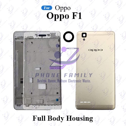 For Oppo F1 Full Body Housing With Camera Glass (LCD Frame, Side/Middle Frame, Back Panel/Backshell)