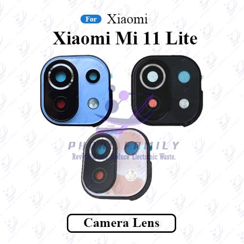 For Xiaomi Mi 11 Lite Camera Main Glass Lens With Frame Replacement Part (Not Tempered Camera Glass Protector)