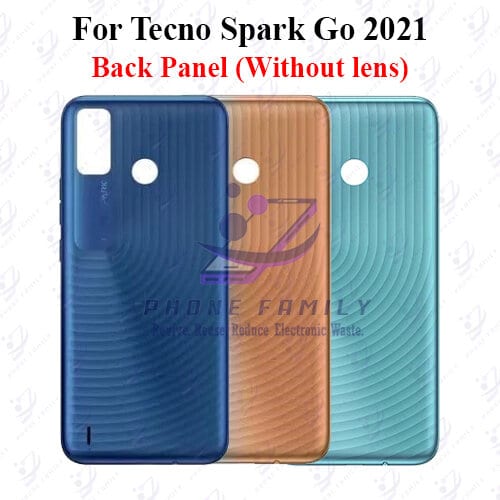 For Tecno Spark Go 2021 Back Panel/Backshell/ Casing + Side Button  With Logo-All Colors Available