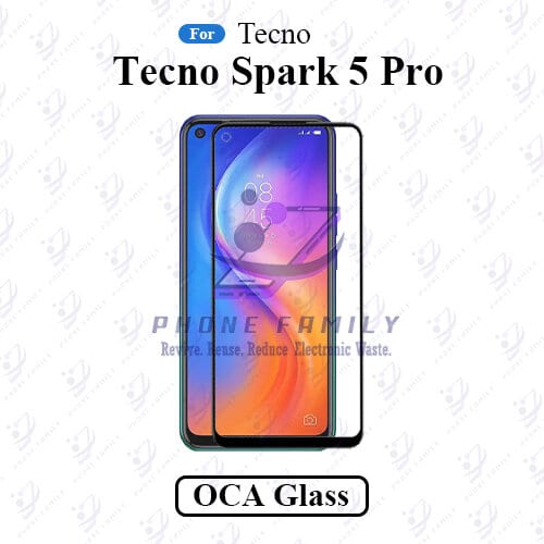 For Tecno Spark 5 Pro Display Touch Screen Front Glass Lens + Lamination OCA