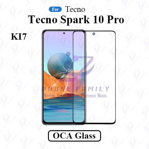 For Tecno Spark 10 Pro K17 LCD Display Touch Screen Front Glass Lens + Lamination OCA