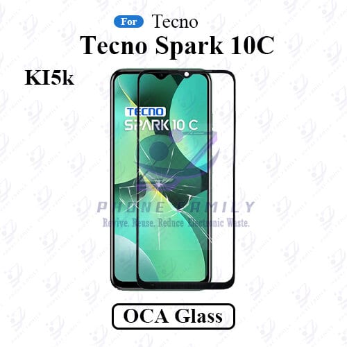 For Tecno Spark 10C KI5k LCD Display Touch Screen Front Glass Lens + Lamination OCA