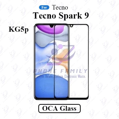 For Tecno Spark 9 KG5p LCD Display Touch Screen Front Glass Lens + Lamination OCA