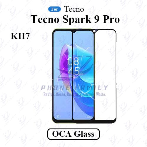 For Tecno Spark 9 Pro KH7 LCD Display Touch Screen Front Glass Lens + Lamination OCA