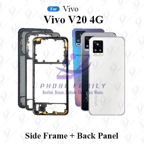 For Vivo V20 4G Full Body Housing (Side Frame + Back Panel With Camera Glass )