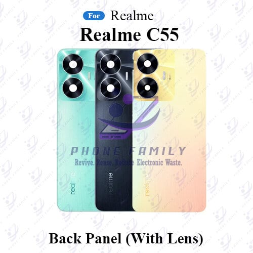 For Realme C55 Back Panel/Backshell/ Casing + Camera Lens With Logo-All Colors Available