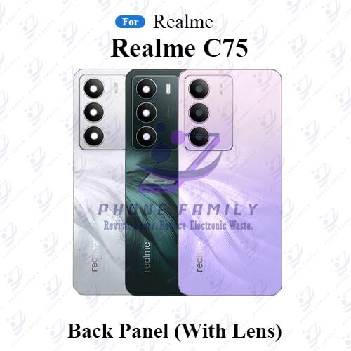 For Realme C75 Back Panel/Backshell/ Casing + Camera Lens With Logo-All Colors Available