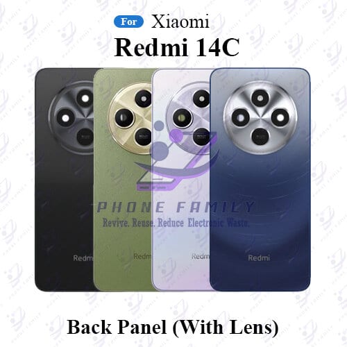 For Xiaomi Redmi 14C Back Panel/Backshell/ Casing + Camera Lens With Logo-All Colors Available