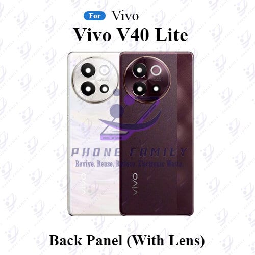 For Vivo V40 Lite Back Panel/Backshell/ Casing + Camera Lens With Logo-All Colors Available