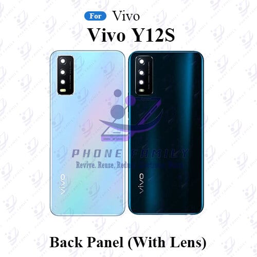 For Vivo Y12s Back Panel/Backshell/ Casing + Camera Lens With Logo-All Colors Available