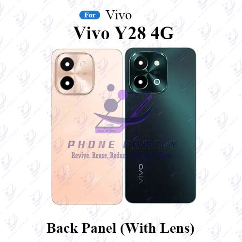 For Vivo Y28 4G Back Panel/Backshell/ Casing + Camera Lens With Logo-All Colors Available