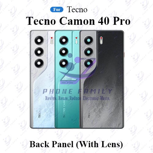 For Tecno Camon 40 Pro Back Panel/Backshell/ Casing + Camera Lens With Logo-All Colors Available