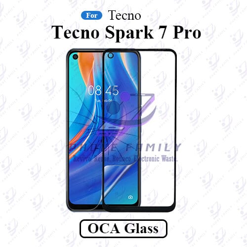 For Tecno Spark 7 Pro LCD Display Touch Screen Front Glass Lens + Lamination OCA