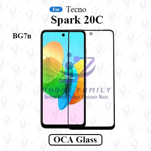 For Tecno Spark 20C BG7n LCD Display Touch Screen Front Glass Lens + Lamination OCA