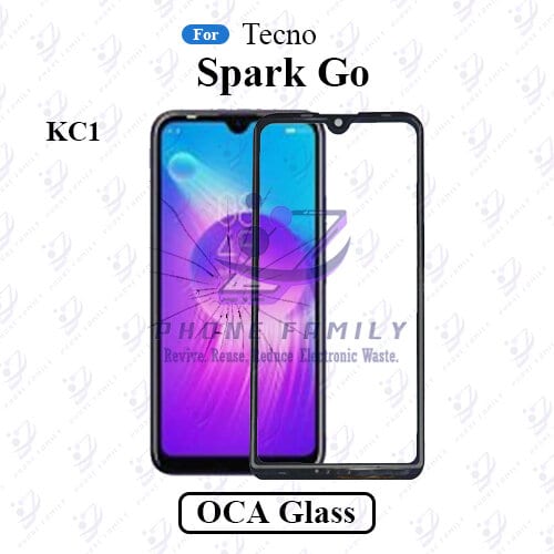 For Tecno Spark Go KC1 LCD Display Touch Screen Front Glass Lens + Lamination OCA