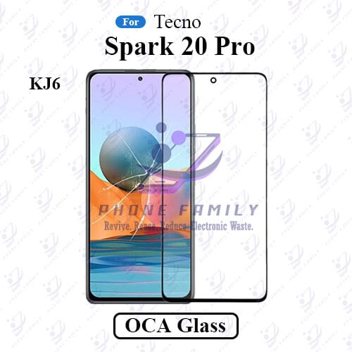 For Tecno Spark 20 Pro KJ6 LCD Display Touch Screen Front Glass Lens + Lamination OCA