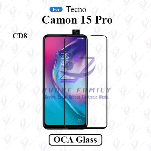 For Tecno Camon 15 Pro CD8 LCD Display Touch Screen Front Glass Lens + Lamination OCA