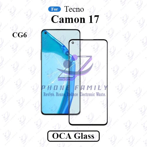For Tecno Camon 17 CG6 LCD Display Touch Screen Front Glass Lens + Lamination OCA