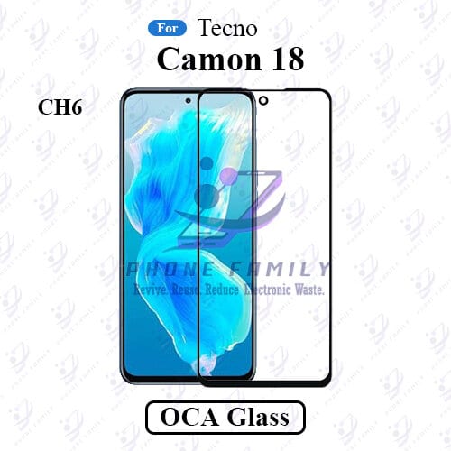 For Tecno Camon 18 CH6 LCD Display Touch Screen Front Glass Lens + Lamination OCA