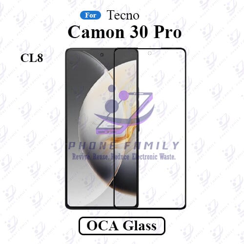 For Tecno Camon 30 Pro CL8 LCD Display Touch Screen Front Glass Lens + Lamination OCA
