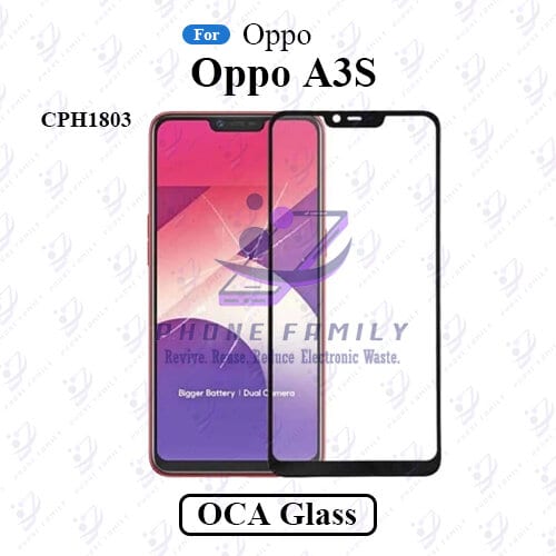 For Oppo A3S CPH1803 LCD Display Touch Screen Front Glass Lens + Lamination OCA