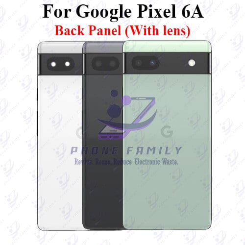 For Google Pixel 6A Back Panel/Backshell/ Casing + Camera lens + Side Button  With Logo-All Colors Available