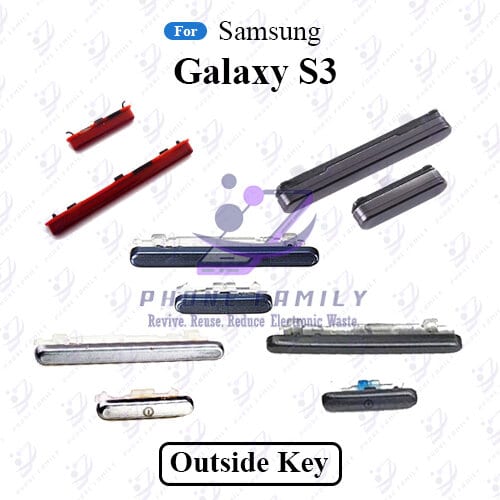 Compatible with Samsung Galaxy S3 I9300 External Side Buttons Power On Off + Volume Control Button Outside Side Keys