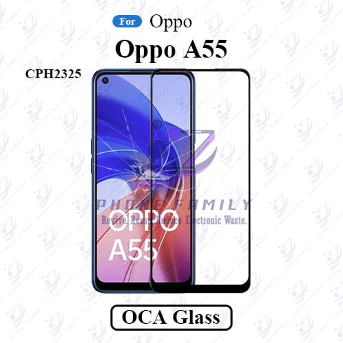 For Oppo A55 CPH2325 LCD Display Touch Screen Front Glass Lens + Lamination OCA