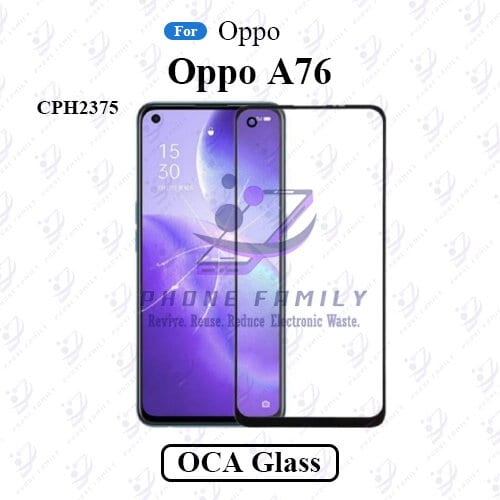 For Oppo A76 CPH2375 LCD Display Touch Screen Front Glass Lens + Lamination OCA