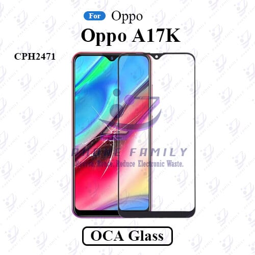 For Oppo A17K CPH2471 LCD Display Touch Screen Front Glass Lens + Lamination OCA