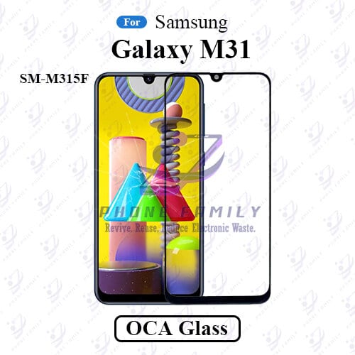 For Samsung Galaxy M31 SM-M315F LCD Display Touch Screen Front Glass Lens + Lamination OCA , Not Tempered Glass Protector