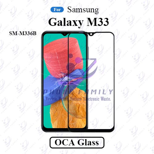 For Samsung Galaxy M33 SM-M336B LCD Display Touch Screen Front Glass Lens + Lamination OCA , Not Tempered Glass Protector