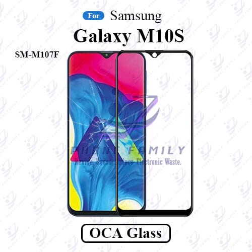 For Samsung Galaxy M10S SM-M107F LCD Display Touch Screen Front Glass Lens + Lamination OCA , Not Tempered Glass Protector