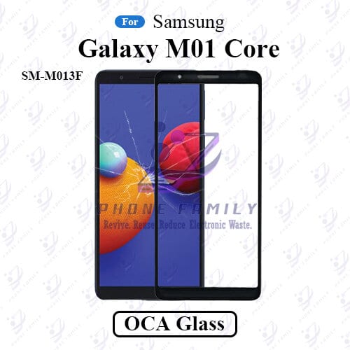 For Samsung Galaxy M01 Core SM-M013F LCD Display Touch Screen Front Glass Lens + Lamination OCA , Not Tempered Glass Protector