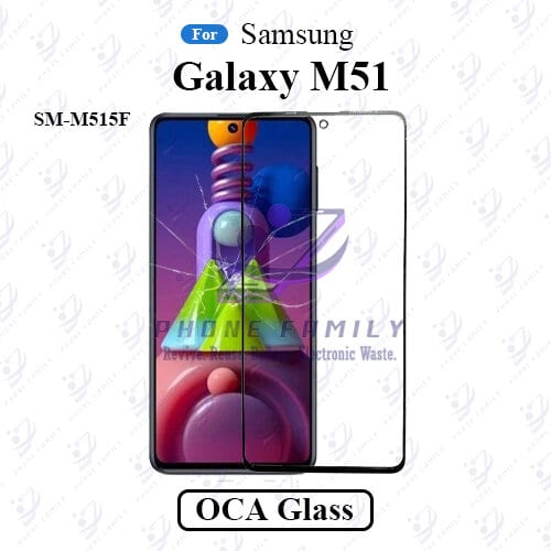 For Samsung Galaxy M51 SM-M515F LCD Display Touch Screen Front Glass Lens + Lamination OCA , Not Tempered Glass Protector