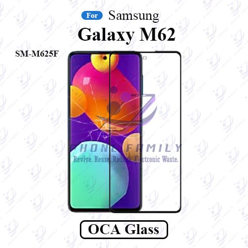 For Samsung Galaxy M62 SM-M625F LCD Display Touch Screen Front Glass Lens + Lamination OCA , Not Tempered Glass Protector