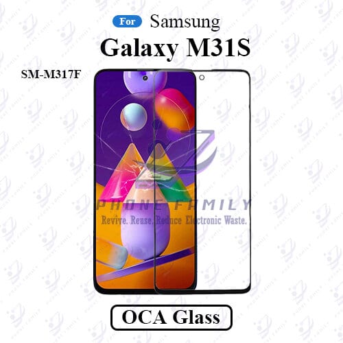 For Samsung Galaxy M31S SM-M317F LCD Display Touch Screen Front Glass Lens + Lamination OCA , Not Tempered Glass Protector