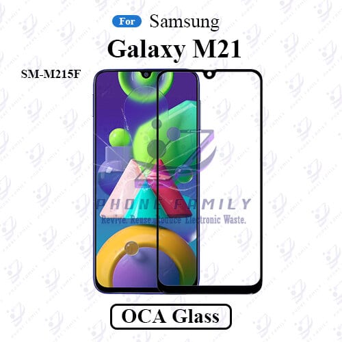 For Samsung Galaxy M21 SM-M215F LCD Display Touch Screen Front Glass Lens + Lamination OCA , Not Tempered Glass Protector