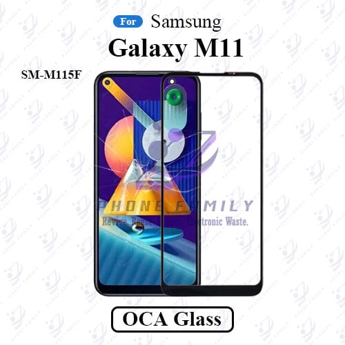 For Samsung Galaxy M11 SM-M115F LCD Display Touch Screen Front Glass Lens + Lamination OCA , Not Tempered Glass Protector