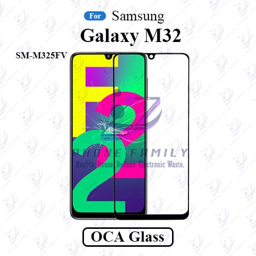 For Samsung Galaxy M32 SM-M325FV LCD Display Touch Screen Front Glass Lens + Lamination OCA , Not Tempered Glass Protector
