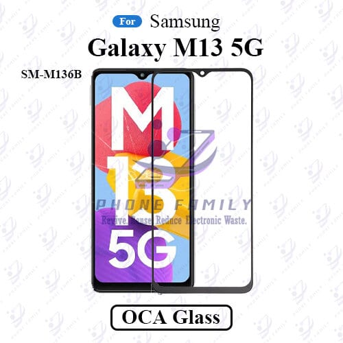 For Samsung Galaxy M13 5G SM-M136B LCD Display Touch Screen Front Glass Lens + Lamination OCA , Not Tempered Glass Protector