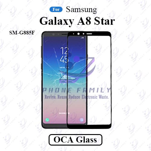 For Samsung Galaxy A8 Star SM-G885F LCD Display Touch Screen Front Glass Lens + Lamination OCA , Not Tempered Glass Protector