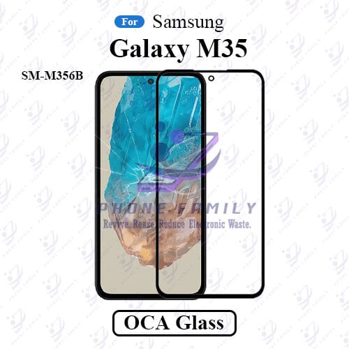 For Samsung Galaxy M35 SM-M356B LCD Display Touch Screen Front Glass Lens + Lamination OCA , Not Tempered Glass Protector