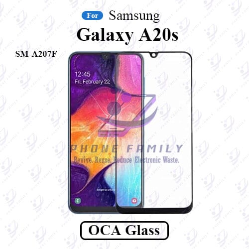 For Samsung Galaxy A20s SM-A207F LCD Display Touch Screen Front Glass Lens + Lamination OCA , Not Tempered Glass Protector